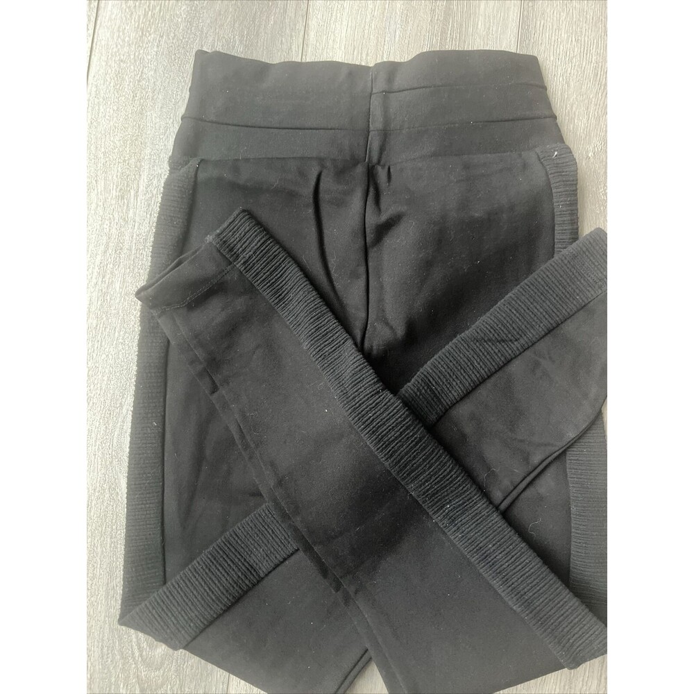 Zara Basic Womens Black Side Ribbed Leggings Small - image 4